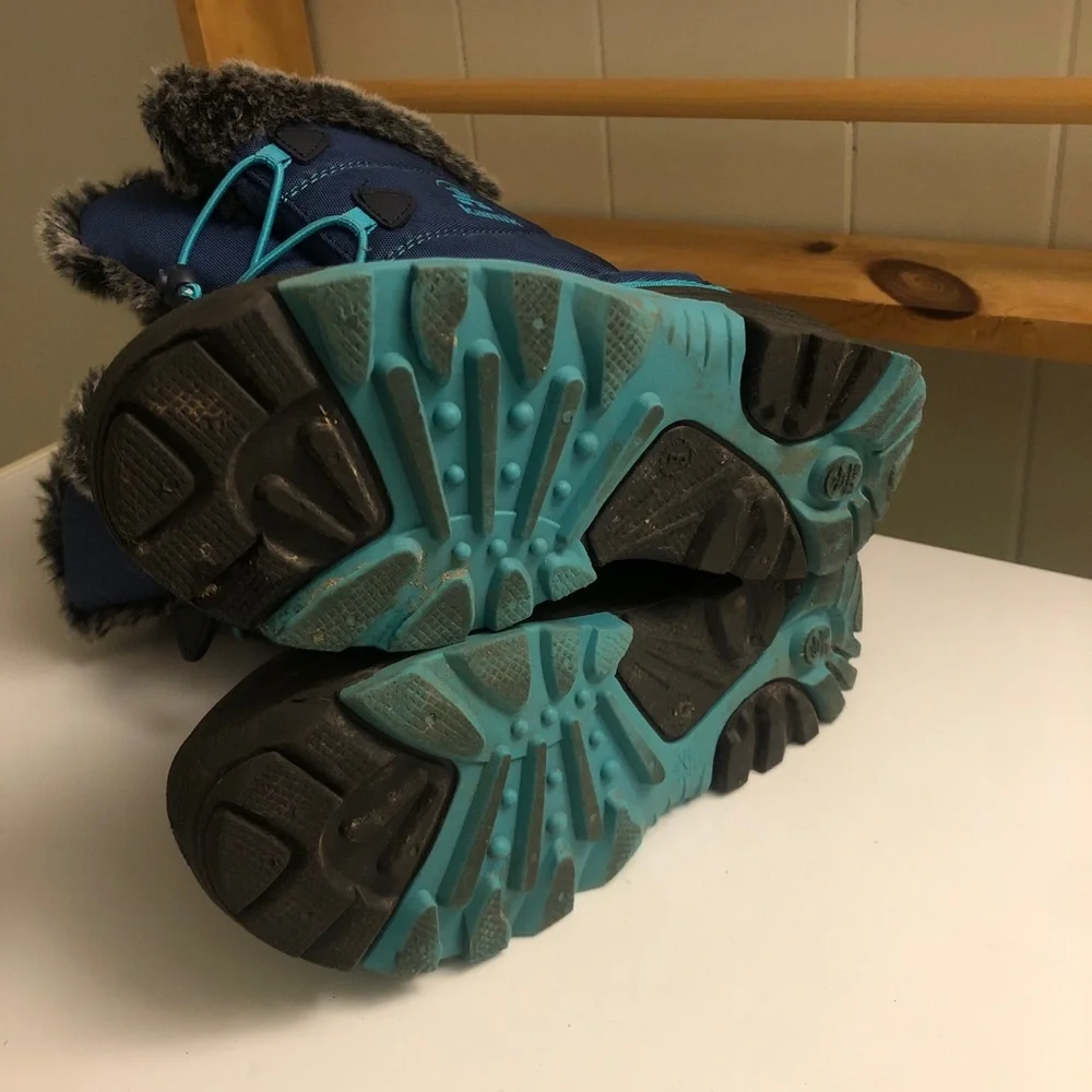 Kamik Kids Blue and Black Faux-Fur Winter Boots